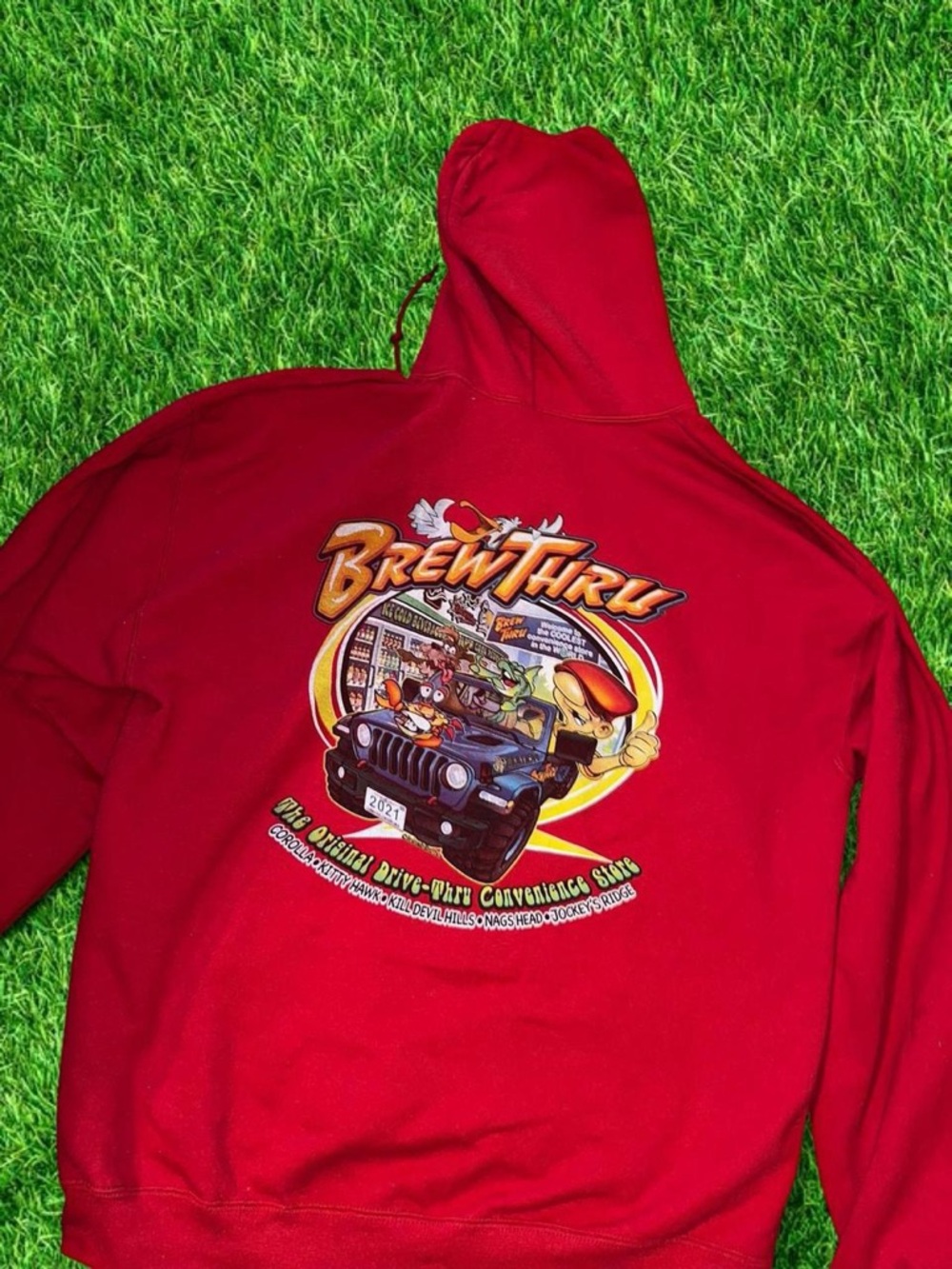 Jerzees Red BrewThru Graphic Hoodie